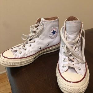 White leather converse high tops!